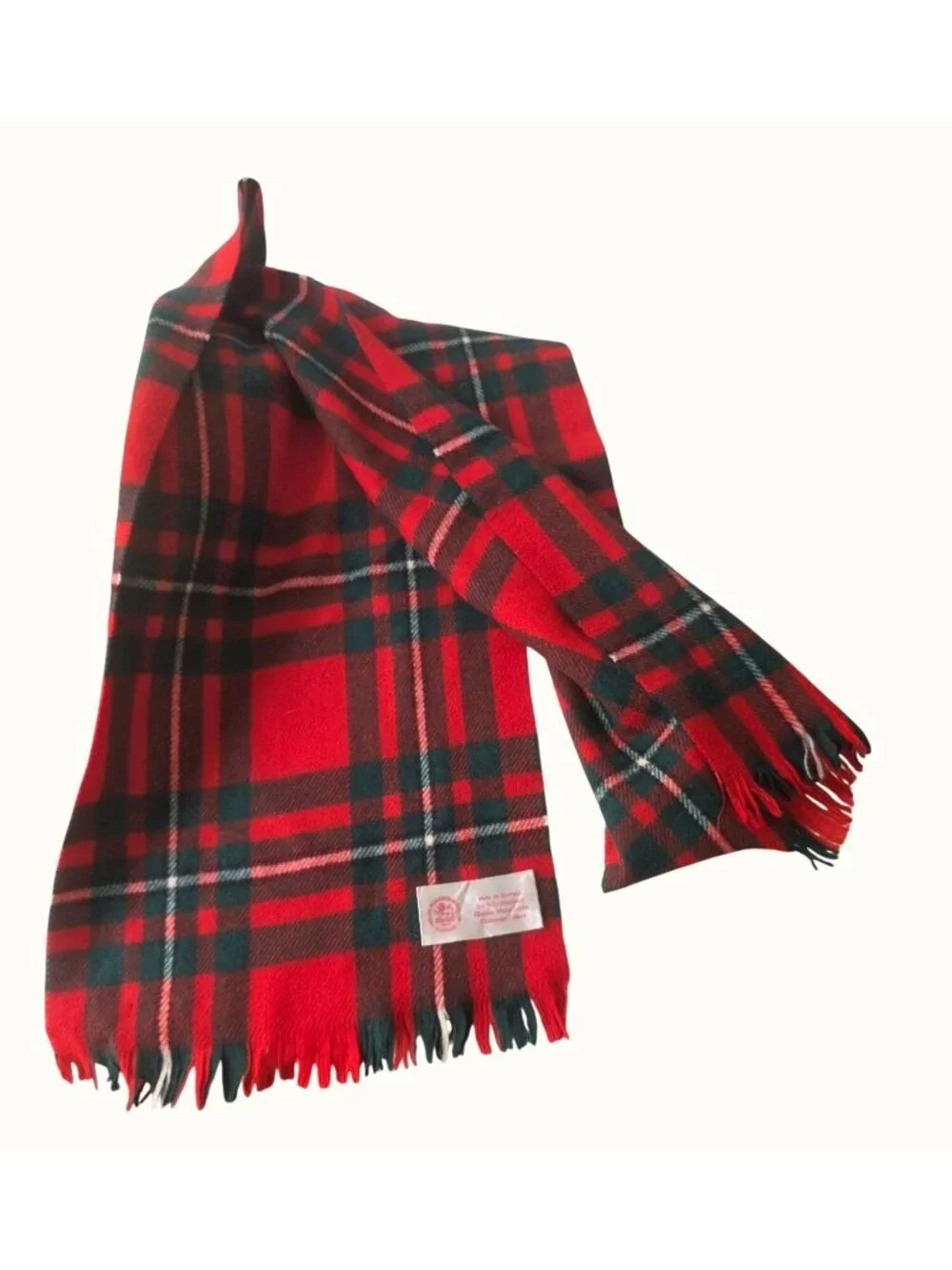 Vintage Welsh Margetson & Co London Wool Tartan Scarf Made in Scotland 48x11